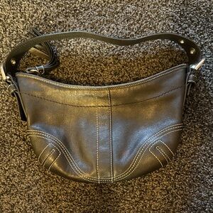 Coach Black Leather hobo Shoulder Bag